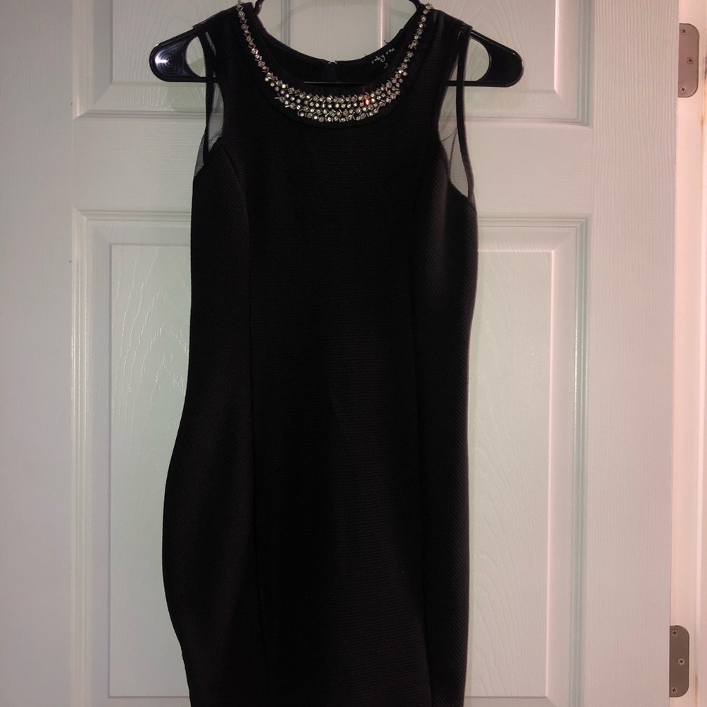 Black dress with rhinestone detailing